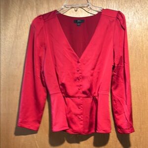 Elegant Red Satin Blouse